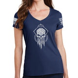 Ladies Fighting Spirit MMA V-Neck T-shirt Style001