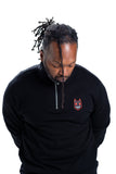 GUILTY GEAR - 'Zato-1 Pressure' Small Logo Embroidered Quarter-Zip Sweatshirt - Black