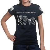 My Stick Figure Family Ladies T-shirt Style001