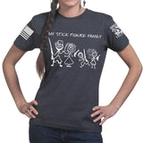 My Stick Figure Family Ladies T-shirt Style001
