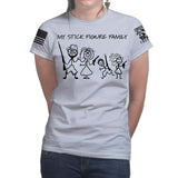 My Stick Figure Family Ladies T-shirt Style001