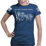 My Stick Figure Family Ladies T-shirt Style001