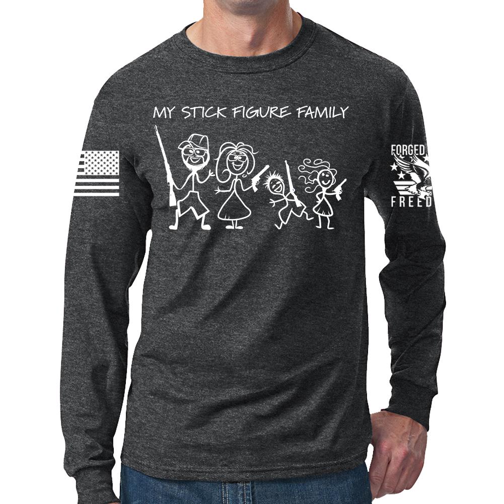 My Stick Figure Family Long Sleeve T-Shirt Style001