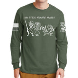 My Stick Figure Family Long Sleeve T-Shirt Style001