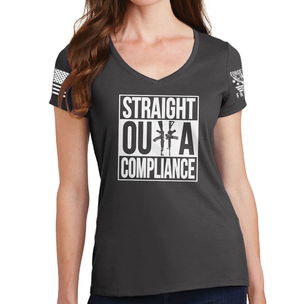 Ladies Straight Outta Compliance V-Neck T-shirt