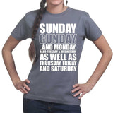 Ladies Sunday Gunday Everyday T-shirt Style001