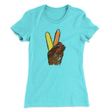 Peace Sign Hand Turkey Funny Thanksgiving Women's T-Shirt