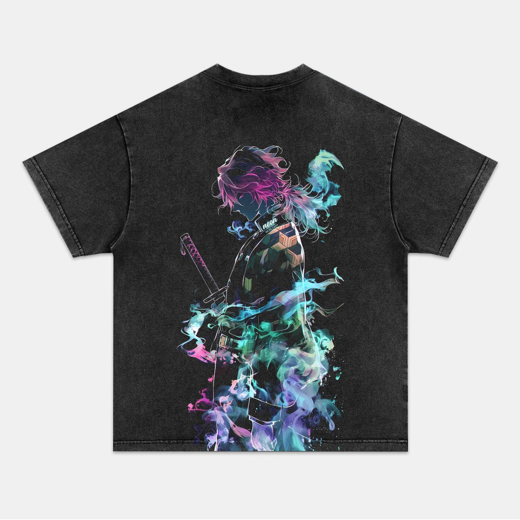 TANJIRO KAMADO UNISEX ANIME INSPIRED VINTAGE TEEä¸¨DEMON SLAYER-[BACK]