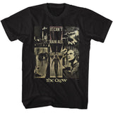 The Crow - Cant Rain Collage - American Classics - Solid Black Adult Short Sleeve T-Shirt