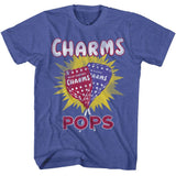 Tootsie Roll - Charms Pops - American Classics - Heather Blue Adult Short Sleeve T-Shirt