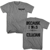 Top Gun Inverted 2-Sided Print Graphite Heather Solid Adult Short Sleeve T-Shirt