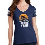 Ladies Truck Yeah V-Neck T-shirt Style001