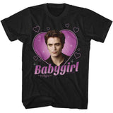 Twilight - Babygirl Edward Alt Image - American Classics - Solid Black Adult Short Sleeve T-Shirt