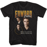 Twilight - Edward 3 Character Pose - American Classics - Solid Black Adult Short Sleeve T-Shirt