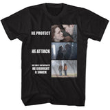 Twilight - He Protect He Attack - American Classics - Solid Black Adult Short Sleeve T-Shirt