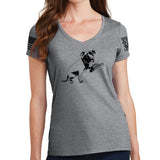 Ladies TYM Turnip Dog V-Neck T-shirt