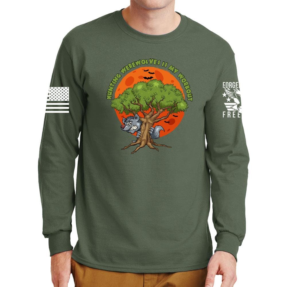 Hunting Werewolves Is My Workout Long Sleeve T-shirt Style001
