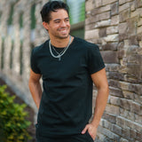 Hawaiian Tee For Men Crew Neck 100% Cotton - BLACK