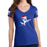 Ladies Christmas Mavis V-Neck T-shirt Style001