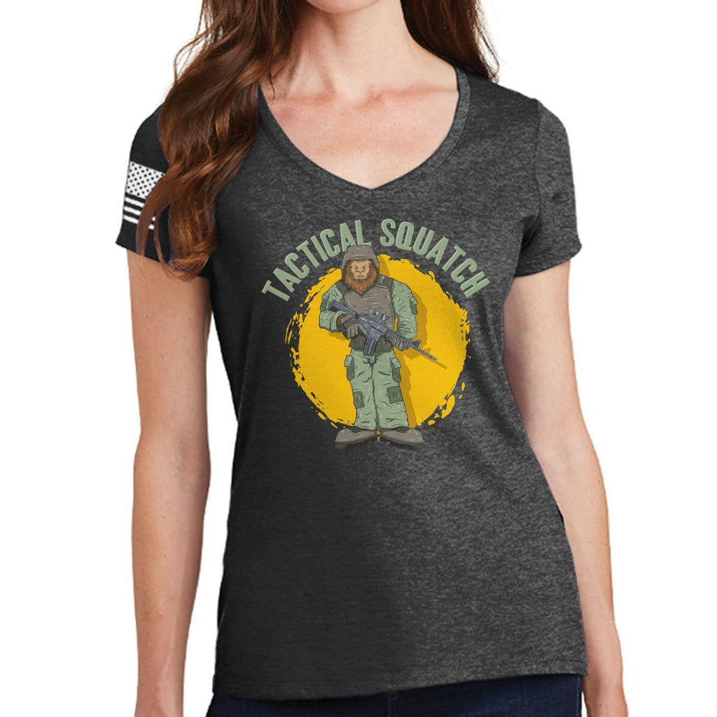 Ladies Tactical Squatch V-Neck T-shirt Style001