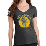 Ladies Tactical Squatch V-Neck T-shirt Style001