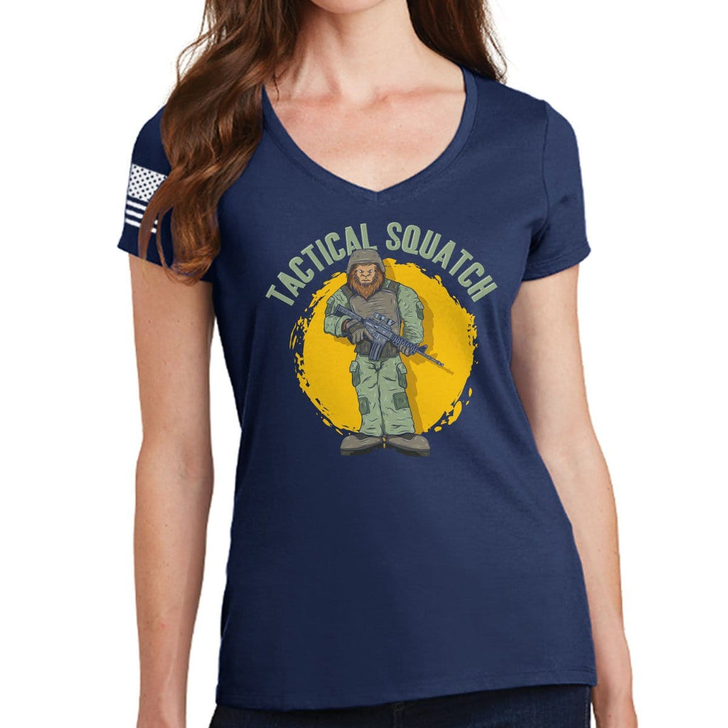 Ladies Tactical Squatch V-Neck T-shirt Style001