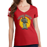 Ladies Tactical Squatch V-Neck T-shirt Style001