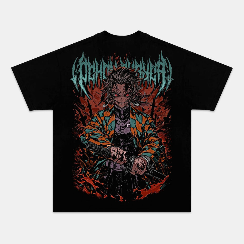 TANJIRO UNISEX ANIME INSPIRED VINTAGE TEEä¸¨DEMON SLAYER-[BACK]
