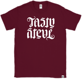 TASTY STEVE - 'Ambigram' T-Shirt - Maroon