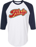 TASTY STEVE - 'Tasty Tee' Raglan Shirt - Cardinals Blue