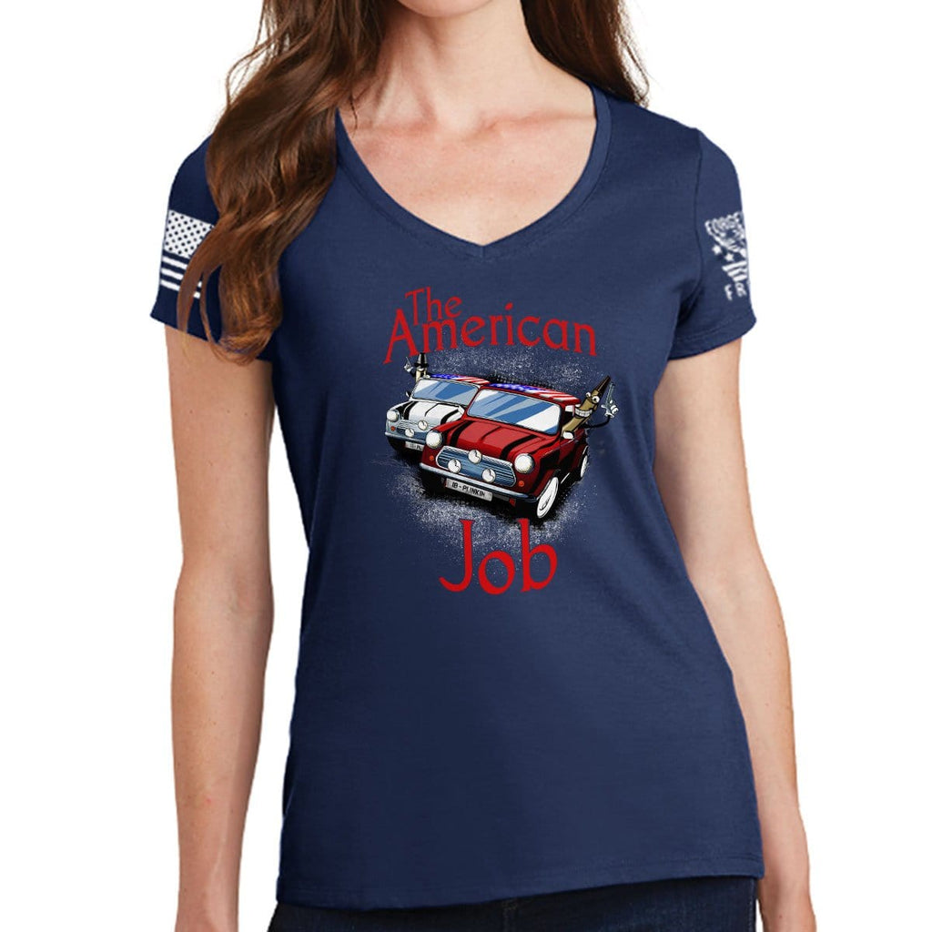 Ladies The American Job V-Neck T-shirt Style001