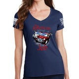 Ladies The American Job V-Neck T-shirt Style001