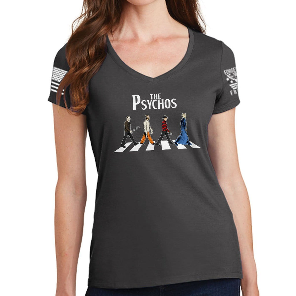 Ladies The Psychos V-Neck T-shirt Style001
