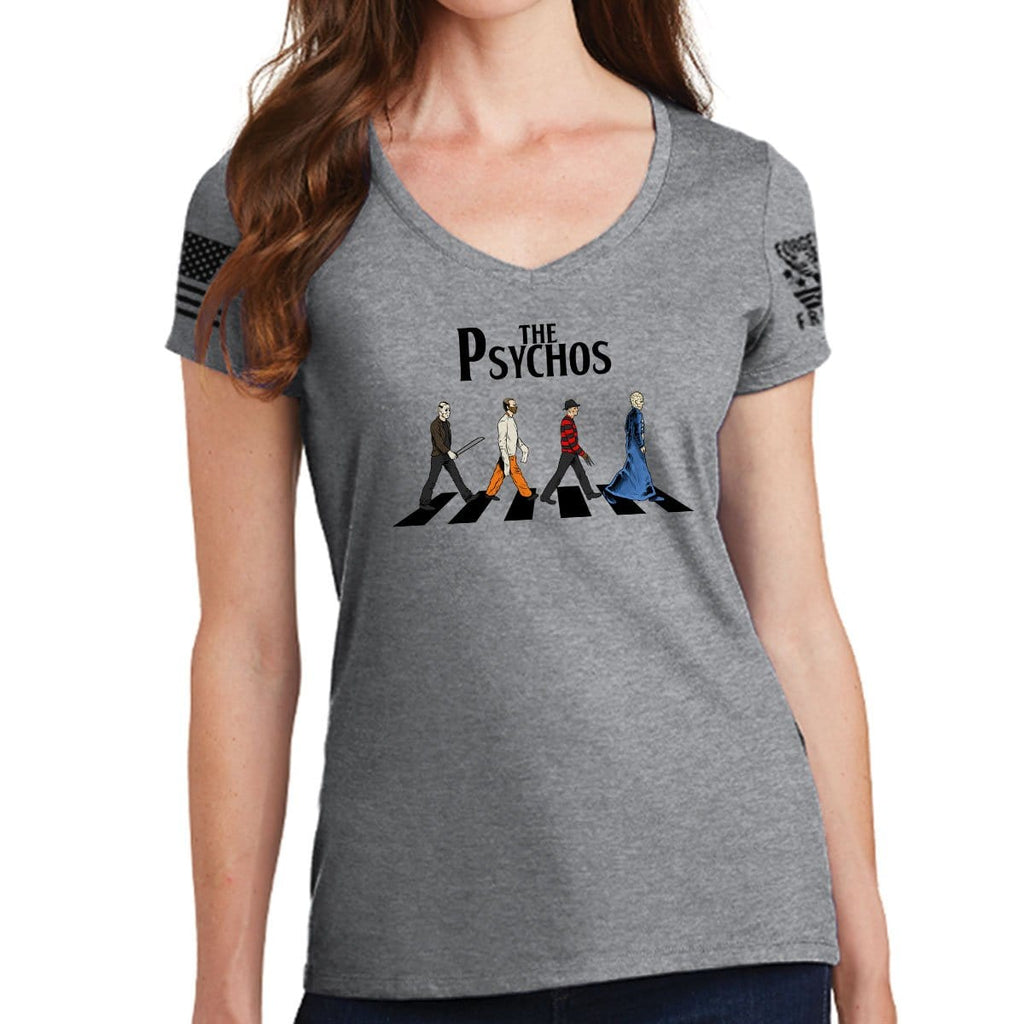 Ladies The Psychos V-Neck T-shirt Style001