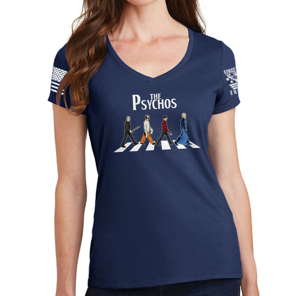 Ladies The Psychos V-Neck T-shirt Style001