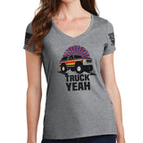 Ladies Truck Yeah - Bronco V-Neck T-shirt