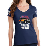 Ladies Truck Yeah - Bronco V-Neck T-shirt