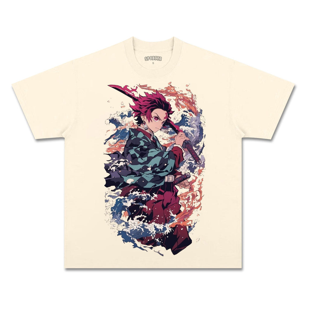 UNISEX ANIME INSPIRED VINTAGE TEEä¸¨DEMON SLAYER-[FRONT] Style001