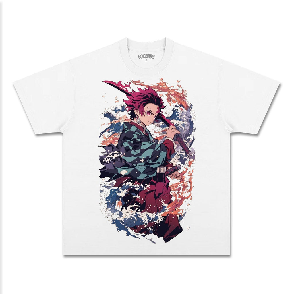 UNISEX ANIME INSPIRED VINTAGE TEEä¸¨DEMON SLAYER-[FRONT] Style001
