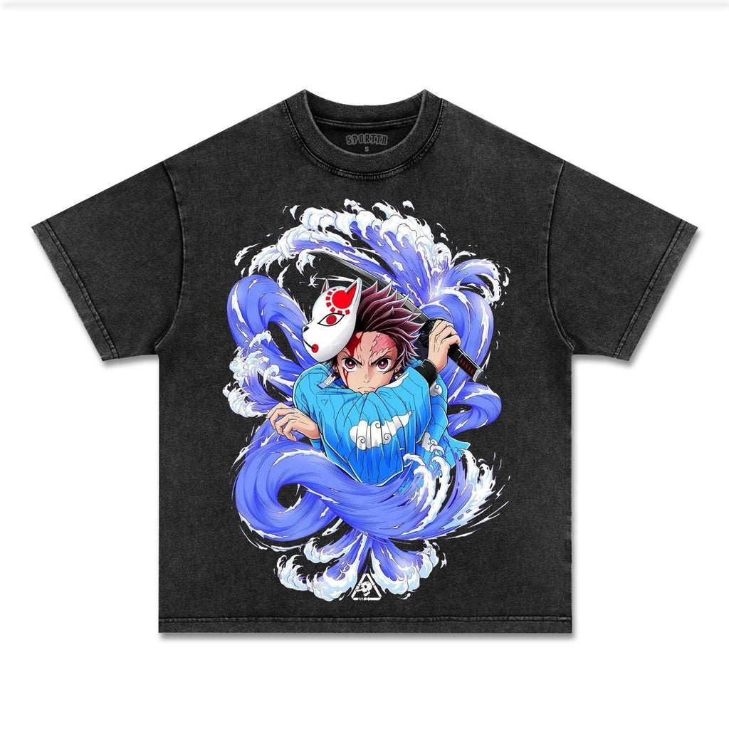 UNISEX ANIME INSPIRED VINTAGE TEEä¸¨DEMON SLAYER-[FRONT] Style003