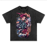 UNISEX ANIME INSPIRED VINTAGE TEEä¸¨DEMON SLAYER-[FRONT] Style001