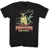 Universal Monsters - Bright Bride - American Classics - Solid Black Adult Short Sleeve T-Shirt