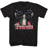 Universal Monsters - Multitone Dracula - American Classics - Solid Black Adult Short Sleeve T-Shirt