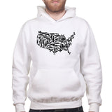 US Guns Map Mens Hoodie