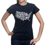 US Guns Map Ladies T-shirt Style001
