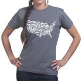 US Guns Map Ladies T-shirt