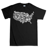 US Guns Map Mens T-shirt Style001