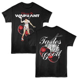 Warrant - Cherry Pie 90s Vintage - American Classics - 2-Sided Print Black Adult Short Sleeve T-Shirt