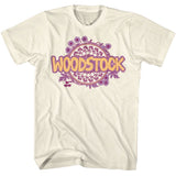 Woodstock Filled Floral Natural Solid Adult Short Sleeve T-Shirt
