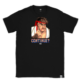 STREET FIGHTER - 'Continue? Ryu' T-Shirt - Black